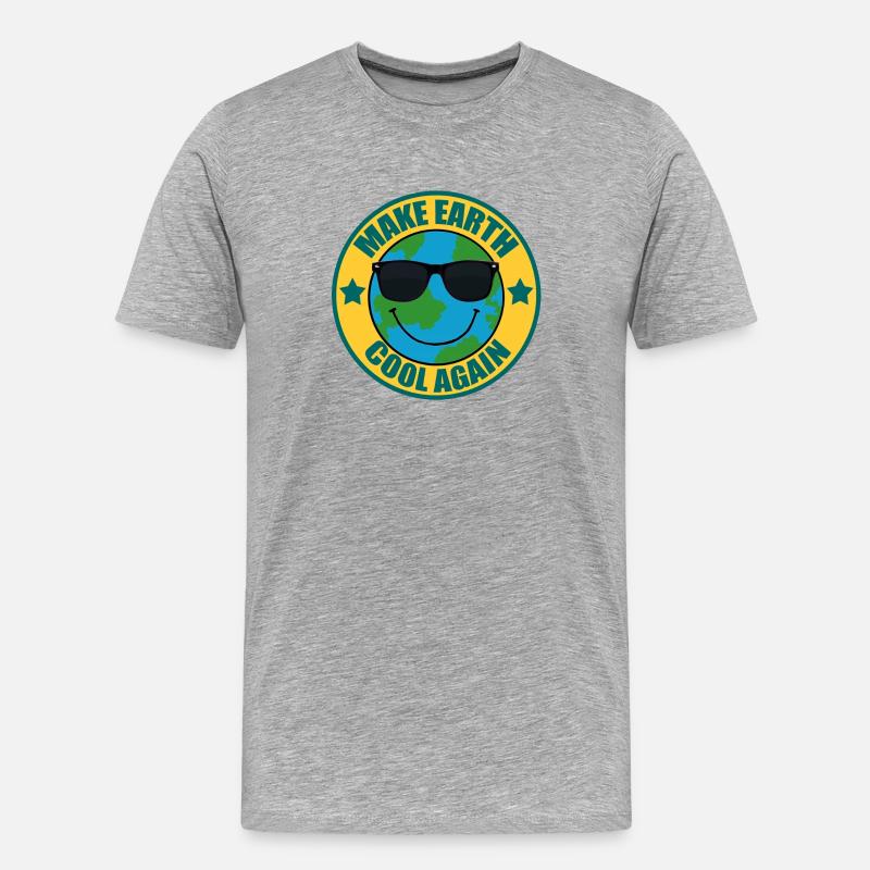 Make Earth cool again - Männer Premium Bio T-Shirt - Grau meliert