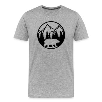 Bear Mountains Forest - Men's Premium Organic T-Shirt - heather grey - Front - Damien (186cm)