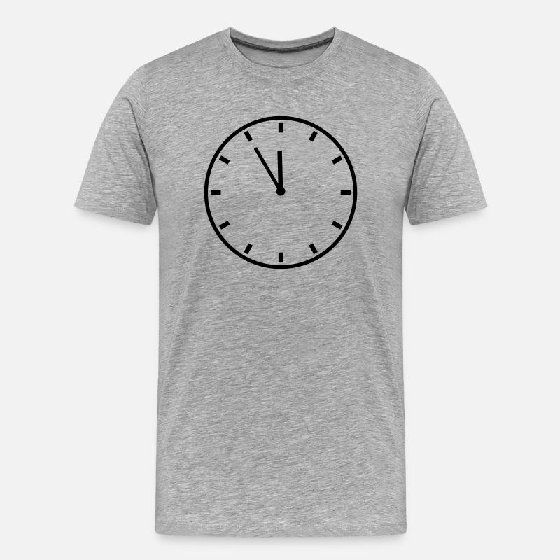 Uhrzeit 5 vor - Männer Premium Bio T-Shirt - Grau meliert