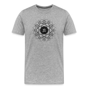ohm zeichen blume des Lebens - Männer Premium Bio T-Shirt - Grau meliert - Vorne - Damien (186cm)