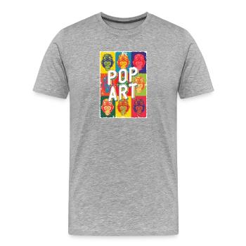 Pop Art - Männer Premium Bio T-Shirt - Grau meliert - Vorne - Damien (186cm)