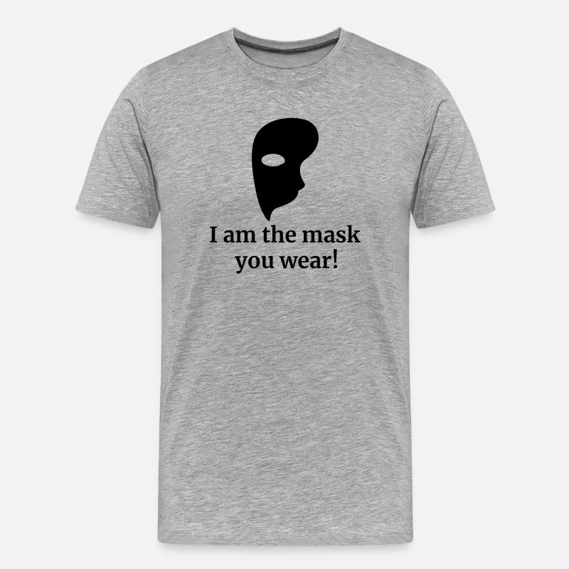 Phantom der Oper - Maske - Männer Premium Bio T-Shirt - Grau meliert