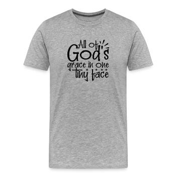 All of Gods grace in one tiny face - Men's Premium Organic T-Shirt - heather grey - Front - Damien (186cm)