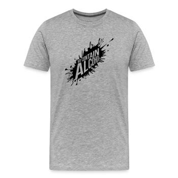 May Contain Alcohol Farbklecks - Männer Premium Bio T-Shirt - Grau meliert - Vorne - Damien (186cm)