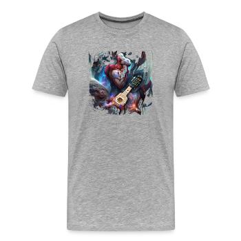 My Bleeding Heart joue de la guitare - T-shirt bio Premium Homme - gris chiné - Devant - Damien (186cm)