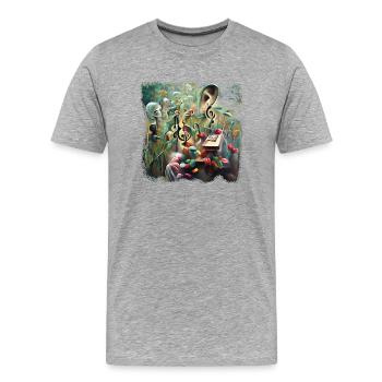 Are unheard melodies sweet? - Männer Premium Bio T-Shirt - Grau meliert - Vorne - Damien (186cm)