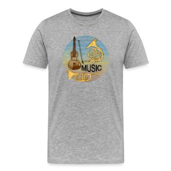 Musikinstrumente - Männer Premium Bio T-Shirt - Grau meliert - Vorne - Damien (186cm)