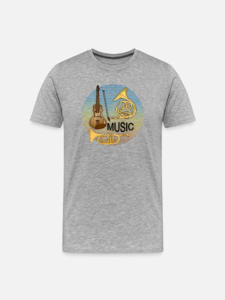 Musikinstrumente - Männer Premium Bio T-Shirt - Grau meliert