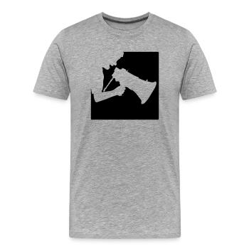 Discours du président de la rébellion Megafon - T-shirt bio Premium Homme - gris chiné - Devant - Damien (186cm)