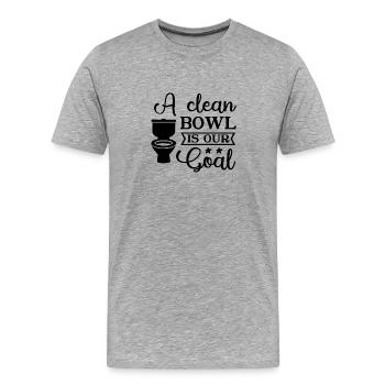 A clean Bowl is our Goal - Men's Premium Organic T-Shirt - heather grey - Front - Damien (186cm)