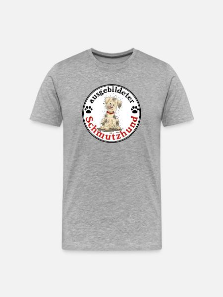 Schmutzhund1 2 - Männer Premium Bio T-Shirt - Grau meliert