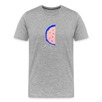 Melon d’été - T-shirt bio Premium Homme - gris chiné - Devant - Damien (186cm)