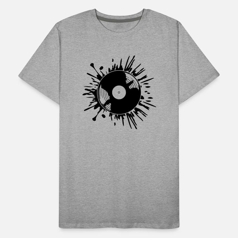 Gouttes de taches de couleur de disque vinyle T-shirt bio Premium Homme