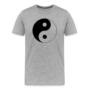 Yin Yang design - T-shirt bio Premium Homme - gris chiné - Devant - Damien (186cm)