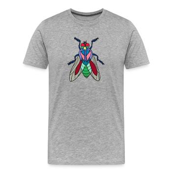 Fliege - Männer Premium Bio T-Shirt - Grau meliert - Vorne - Damien (186cm)