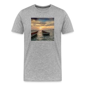 exotic sunset - Men's Premium Organic T-Shirt - heather grey - Front - Damien (186cm)