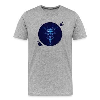 Collection Mystique ~ bleu nuit ~ n°2 - T-shirt bio Premium Homme - gris chiné - Devant - Damien (186cm)