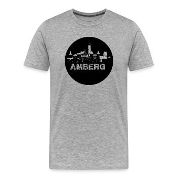 amberg,skyline,schwarz,kreis,scherenschnitt - Männer Premium Bio T-Shirt - Grau meliert - Vorne - Damien (186cm)