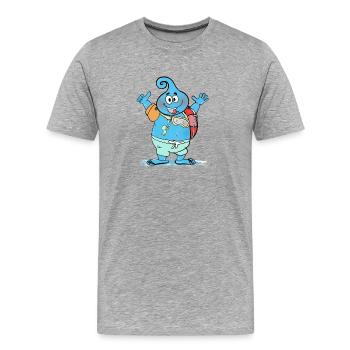 Dieser sehr große freundliche Wassertropfen - Männer Premium Bio T-Shirt - Grau meliert - Vorne - Damien (186cm)
