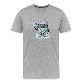 This water diptych loves to swim - Men's Premium Organic T-Shirt - heather grey - Front - Damien (186cm)
