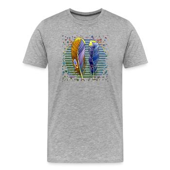 Stylo - T-shirt bio Premium Homme - gris chiné - Devant - Damien (186cm)