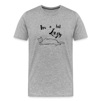 Lazy_Cat - T-shirt bio Premium Homme - gris chiné - Devant - Damien (186cm)