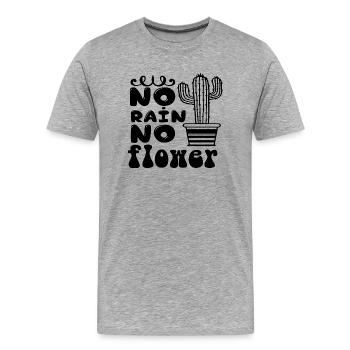 No Rain No Flowers - Men's Premium Organic T-Shirt - heather grey - Front - Damien (186cm)
