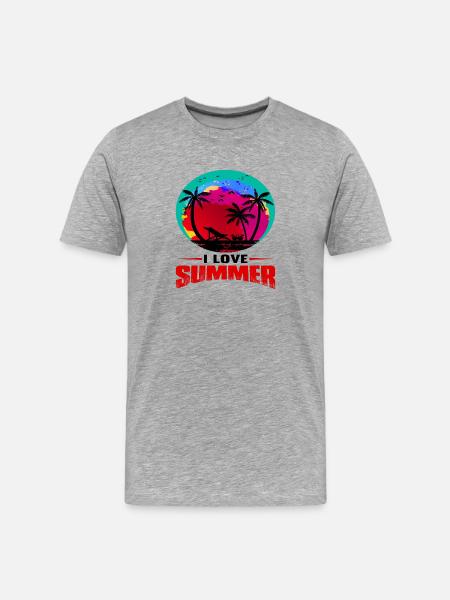 I love Summer - Men's Premium Organic T-Shirt - heather grey