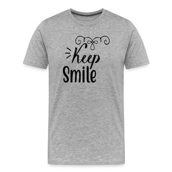 Gardez le sourire - T-shirt bio Premium Homme - gris chiné - Devant - Damien (186cm)
