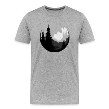 Beau paysage naturel - T-shirt bio Premium Homme - gris chiné - Devant - Damien (186cm)