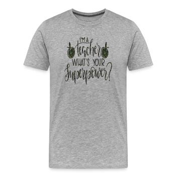 Étudiant 2023 Diplôme d’école d’enseignant d’étudiant du secondaire - T-shirt bio Premium Homme - gris chiné - Devant - Damien (186cm)