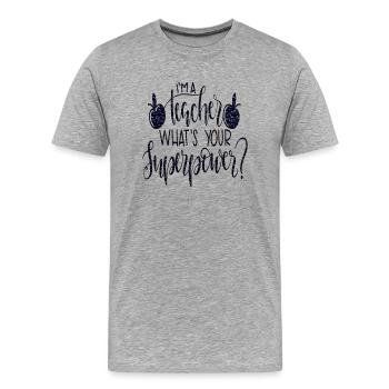 Étudiant 2023 Diplôme d’école d’enseignant d’étudiant du secondaire - T-shirt bio Premium Homme - gris chiné - Devant - Damien (186cm)