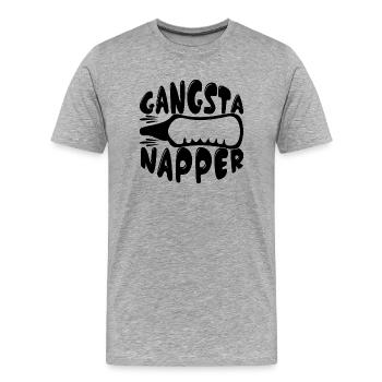 Gangsta Napper - Männer Premium Bio T-Shirt - Grau meliert - Vorne - Damien (186cm)