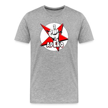 Apero bad boy etoile rouge - T-shirt bio Premium Homme - gris chiné - Devant - Damien (186cm)
