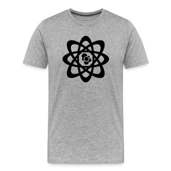 Atom - Men's Premium Organic T-Shirt - heather grey - Front - Damien (186cm)