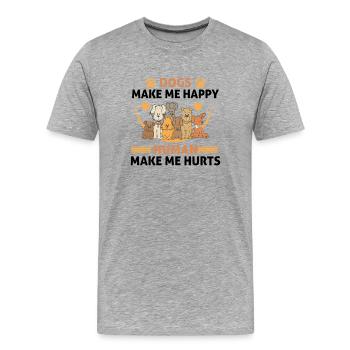 Hunde machen mich glücklich Menschen machen mich glücklich - Männer Premium Bio T-Shirt - Grau meliert - Vorne - Damien (186cm)