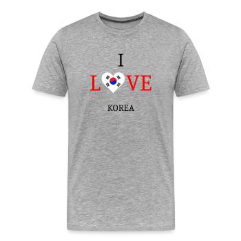I love Korea. I Love Korea - Men's Premium Organic T-Shirt - heather grey - Front - Damien (186cm)