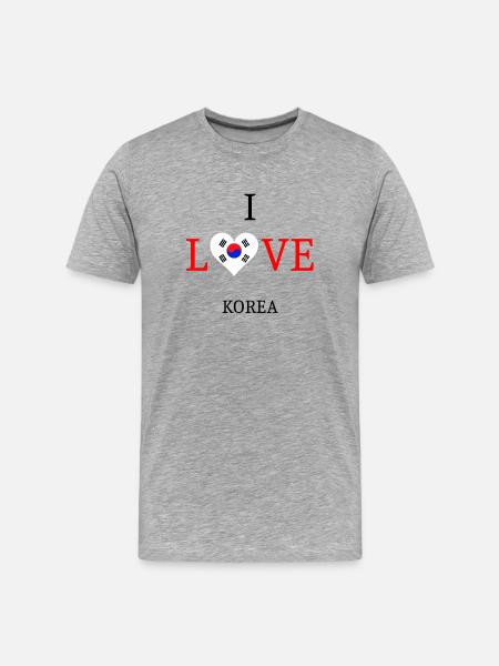 I love Korea. I Love Korea - Men's Premium Organic T-Shirt - heather grey