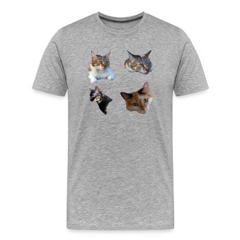 chat chatte chaton - T-shirt bio Premium Homme - gris chiné - Devant - Damien (186cm)