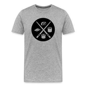 Sushi - T-shirt bio Premium Homme - gris chiné - Devant - Damien (186cm)