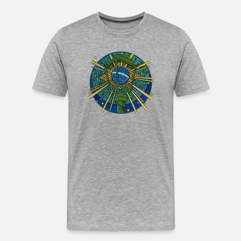 ORDEM E PROGRESSO - Männer Premium Bio T-Shirt - Grau meliert