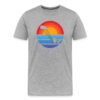 Kitesurfer Windsurfer Surfing Windsurfing Cadeau - T-shirt bio Premium Homme - gris chiné - Devant - Damien (186cm)