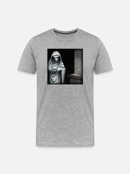 Spooky Alien - Men's Premium Organic T-Shirt - heather grey