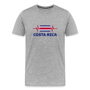 Costa Rica Fußball 2022 Herzschlag Costa Rica - Männer Premium Bio T-Shirt - Grau meliert - Vorne - Damien (186cm)