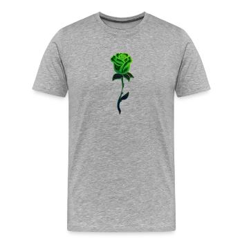 grüne pflanze blume glitzer - Männer Premium Bio T-Shirt - Grau meliert - Vorne - Damien (186cm)