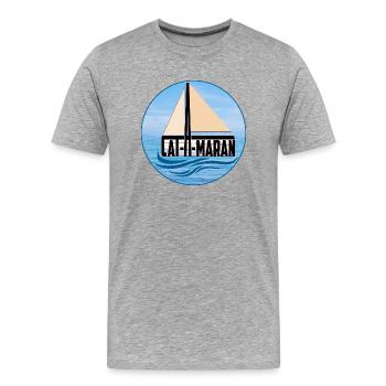 catAmaran - katAmaran - sea - sea - Men's Premium Organic T-Shirt - heather grey - Front - Damien (186cm)
