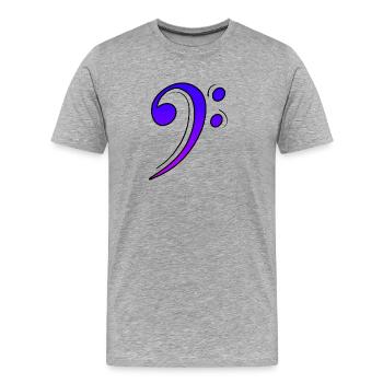 Bassschlüssel Lila-Blau - Männer Premium Bio T-Shirt - Grau meliert - Vorne - Damien (186cm)