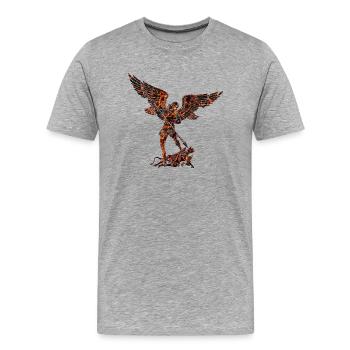Michael Erzengel Heiliger Christlicher Engel Heiliger Heiliger Snkt - Männer Premium Bio T-Shirt - Grau meliert - Vorne - Damien (186cm)