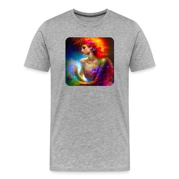 Floral Punk - Men's Premium Organic T-Shirt - heather grey - Front - Damien (186cm)