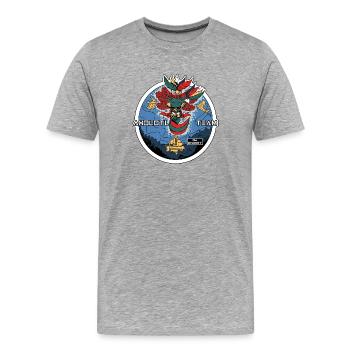 The ancient Axolotl - Men's Premium Organic T-Shirt - heather grey - Front - Damien (186cm)